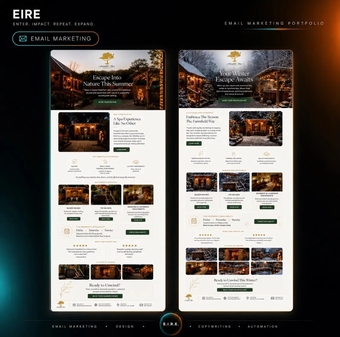 Farmfield Spa email design